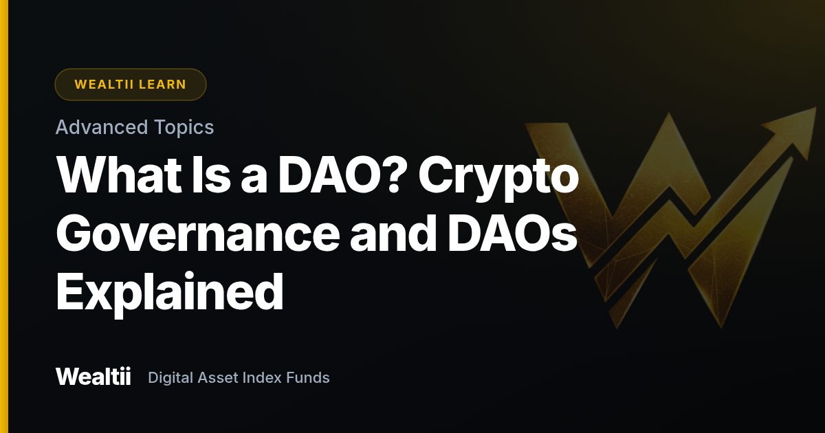 What Is a DAO? Crypto Governance and DAOs Explained — Wealtii Learn Center