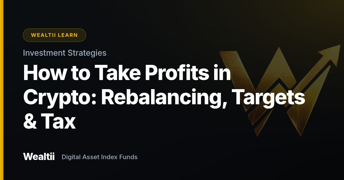 How to Take Profits in Crypto: Rebalancing, Targets & Tax — Wealtii Learn Center